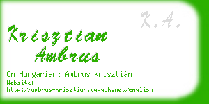 krisztian ambrus business card